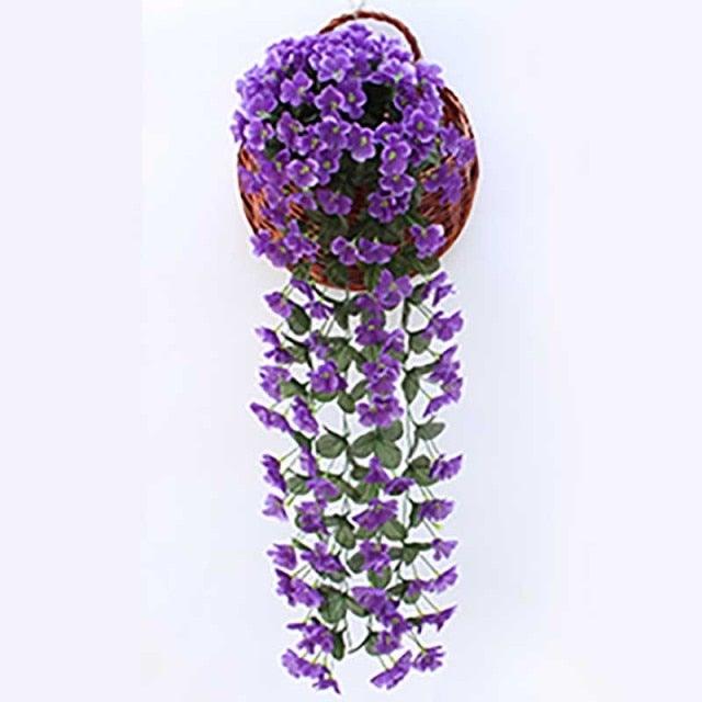 Artificial Flower Wisteria Basket Wall Hanging Flower