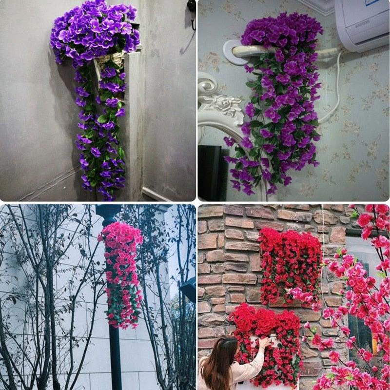 Artificial Flower Wisteria Basket Wall Hanging Flower