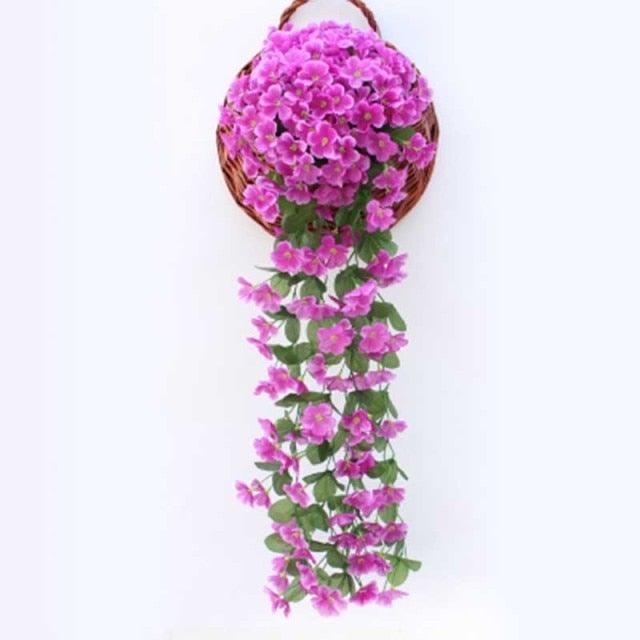 Artificial Flower Wisteria Basket Wall Hanging Flower