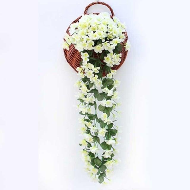 Artificial Flower Wisteria Basket Wall Hanging Flower