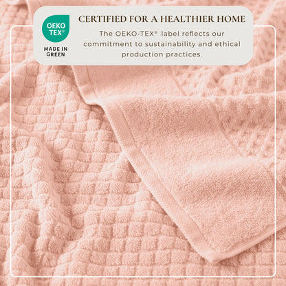 Cotton Diamond Waffle Weave Bath Towel Set - Grayson Collection